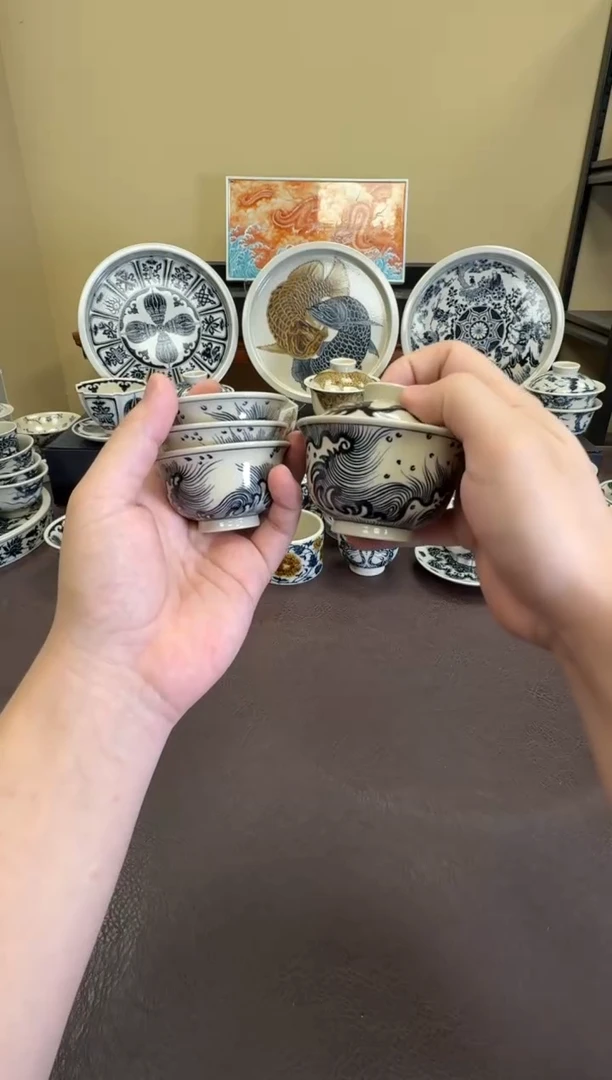 二号釉过肩龙小套组