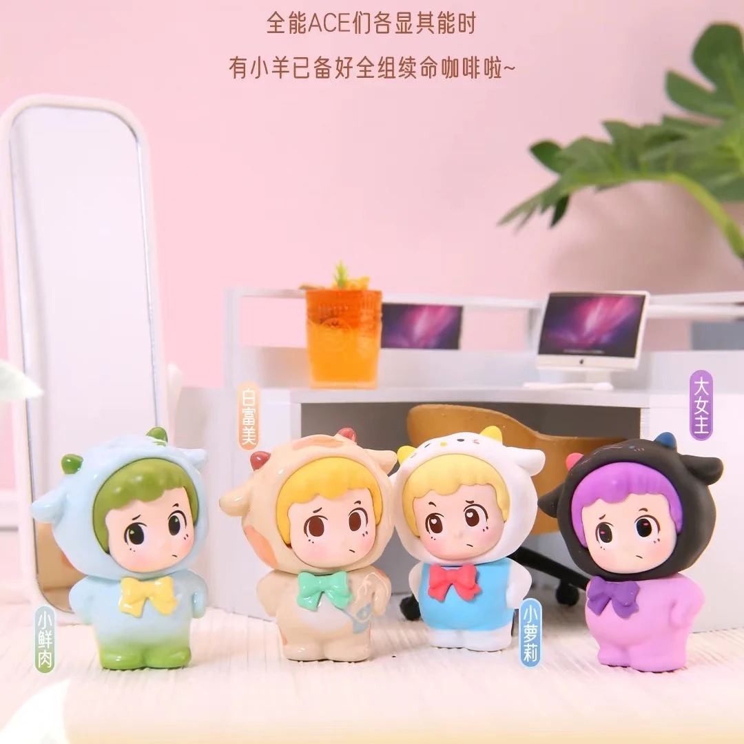 【后三找最大】piny我职是一只羊萌粒盲盒桌面汽车摆件气气蜗宝粒