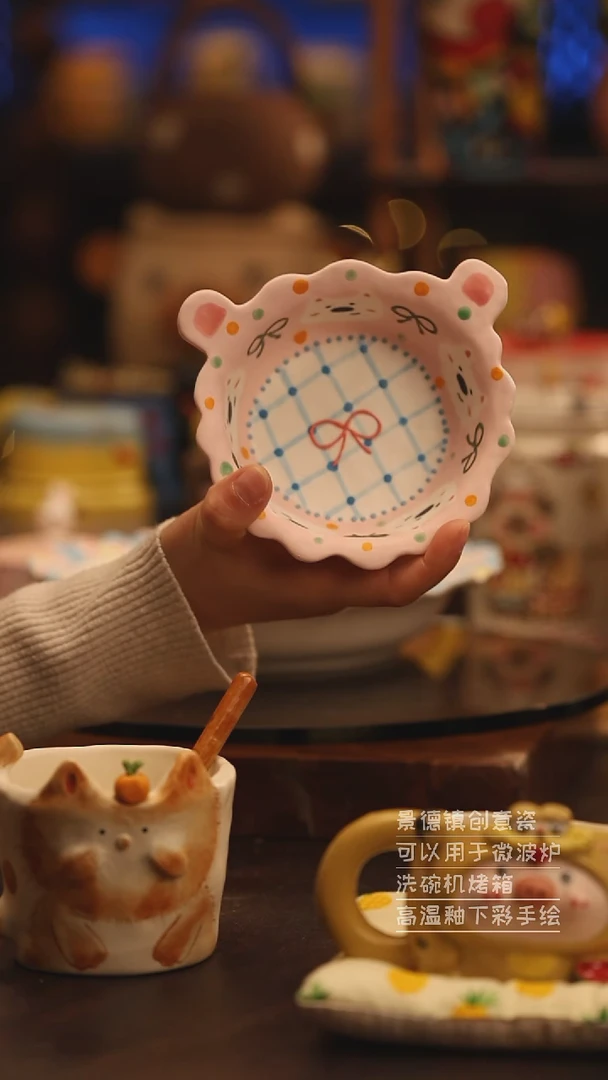 陶瓷景德镇可爱陶瓷釉下彩绘设计师款