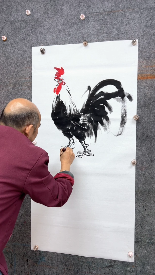 国画雄鸡 带收藏证书