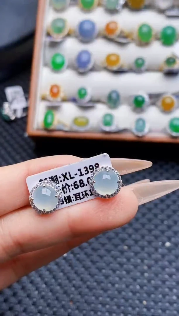 银S925镶嵌戒指翡翠0656