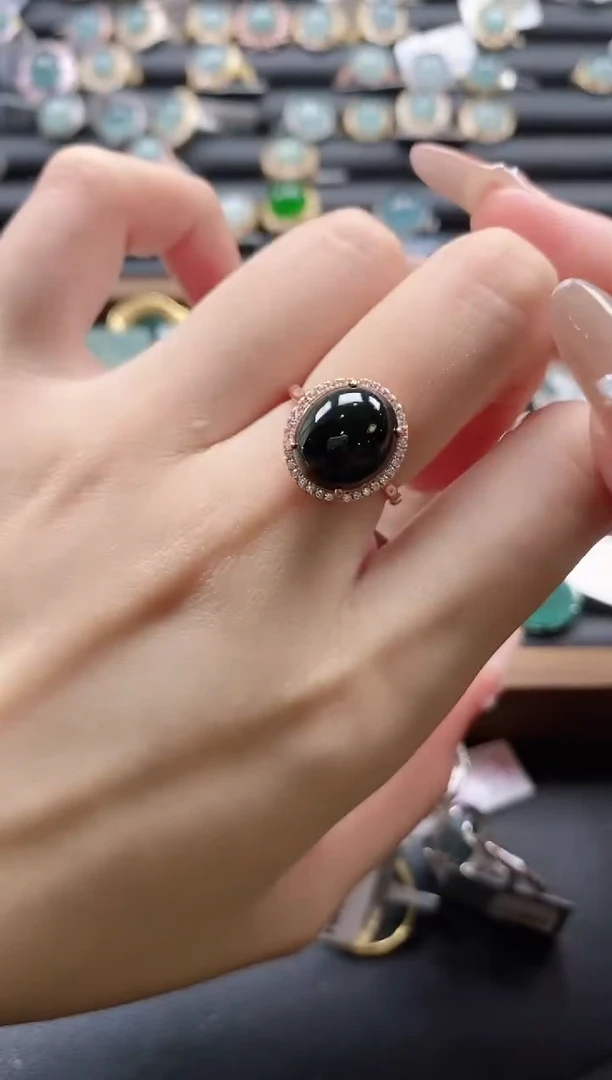 【闪购商品】翡翠戒指银S925镶嵌5151