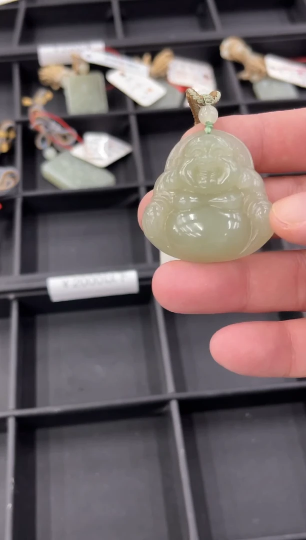 吊坠(不含链)未镶嵌和田玉青海青白 佛公