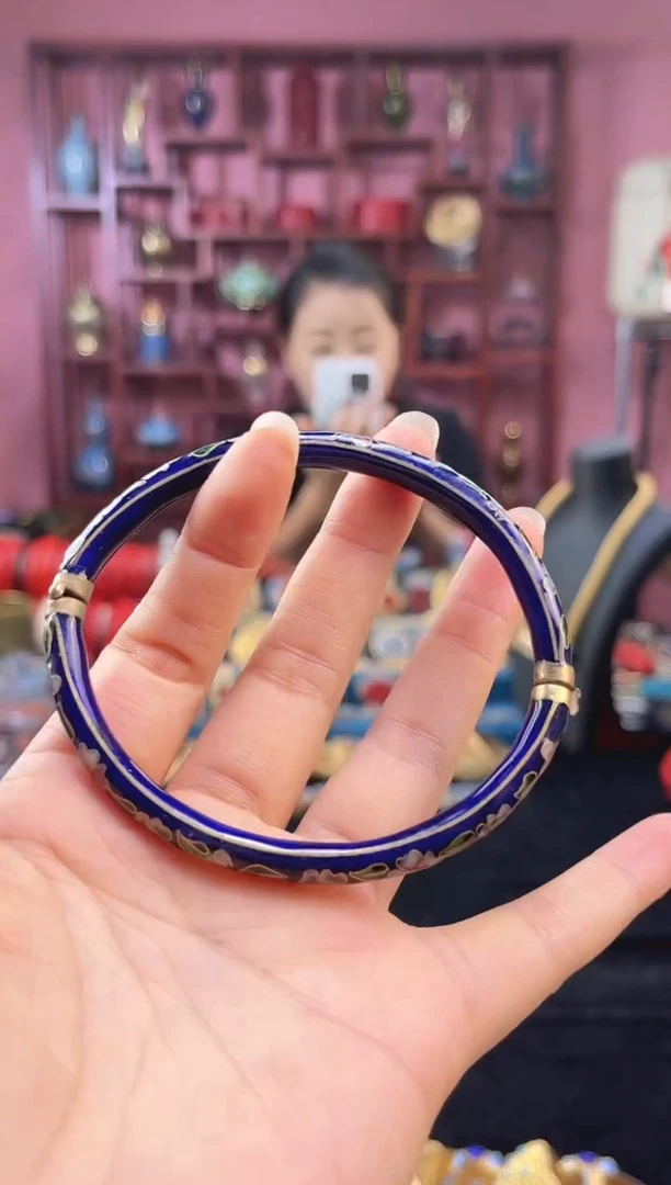 非遗 景泰蓝贵妃镯 宝蓝