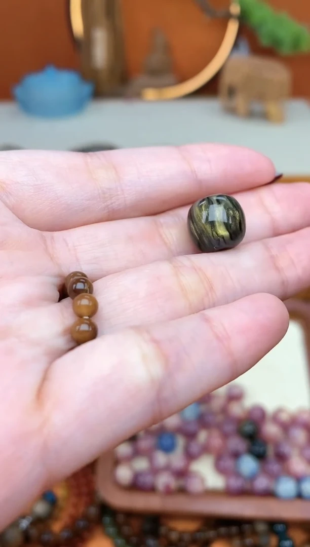 【闪购商品】欧泊顶珠未镶嵌单颗黑金欧泊配饰