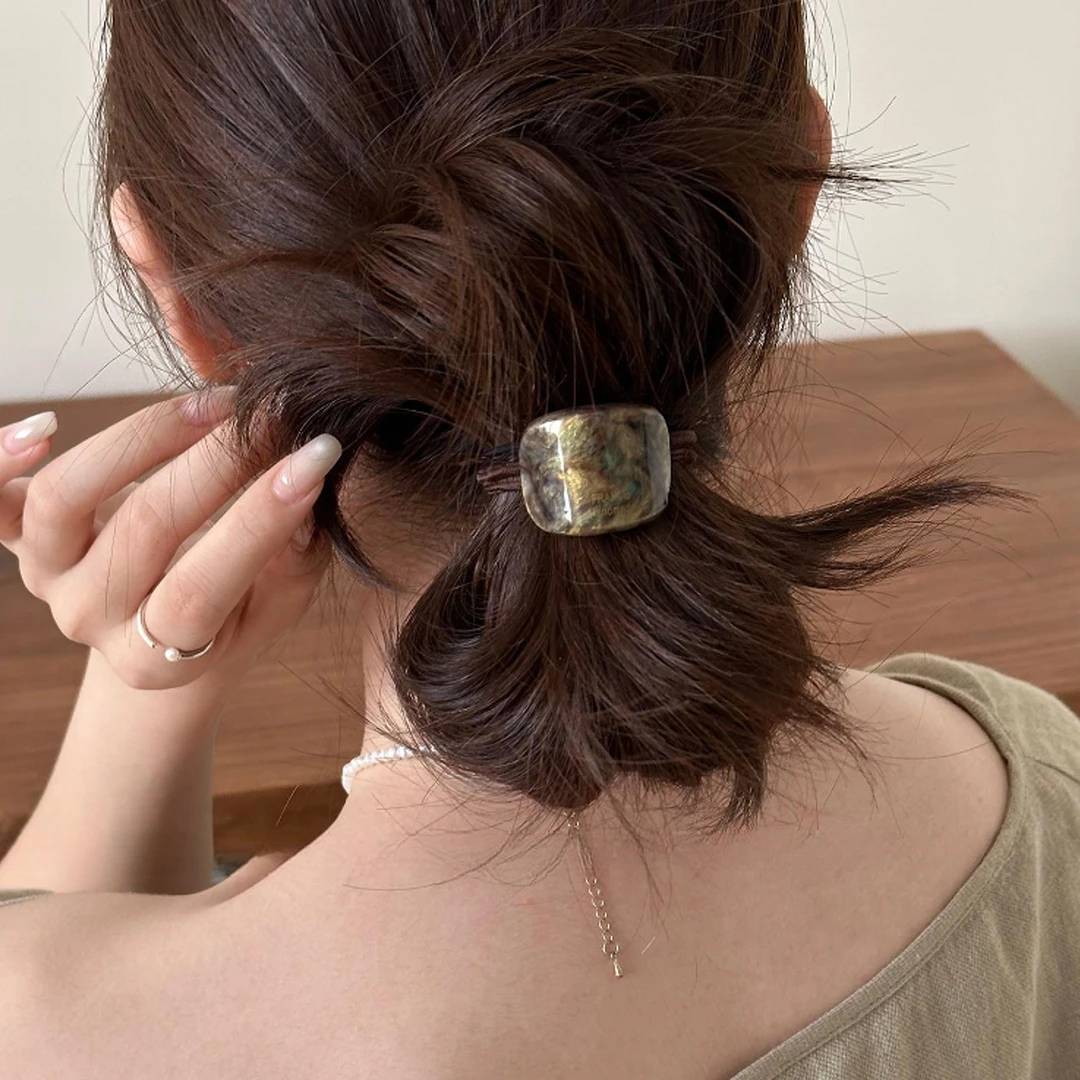 简约幻彩弧形发绳女款2025新款高弹力耐用扎头发头绳气质头饰发饰