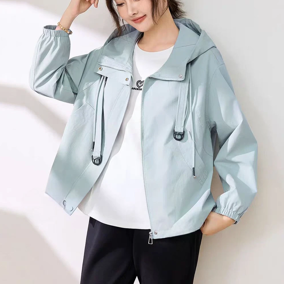 【3570】大漫甄选双抽绳连帽风衣外套YYJ6601