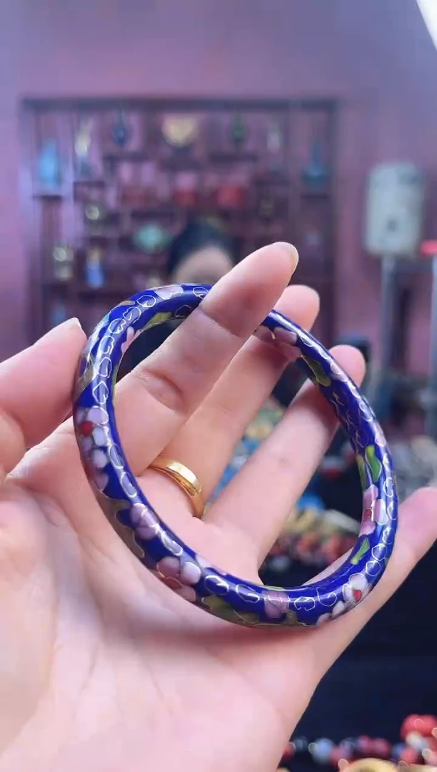 非遗 景泰蓝公主镯 61-65/细版 宝蓝