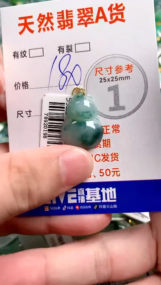 翡翠18K金镶嵌颈饰0683784572