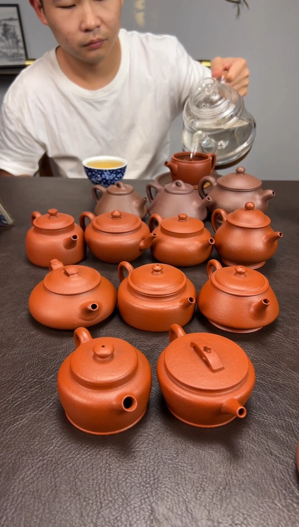茶壶紫砂独****乐大红泥小潘壶