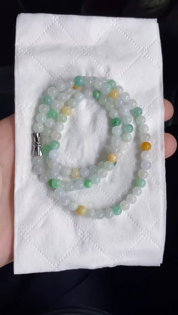 未镶嵌手串翡翠57天然缅甸翡翠A货一物一证
