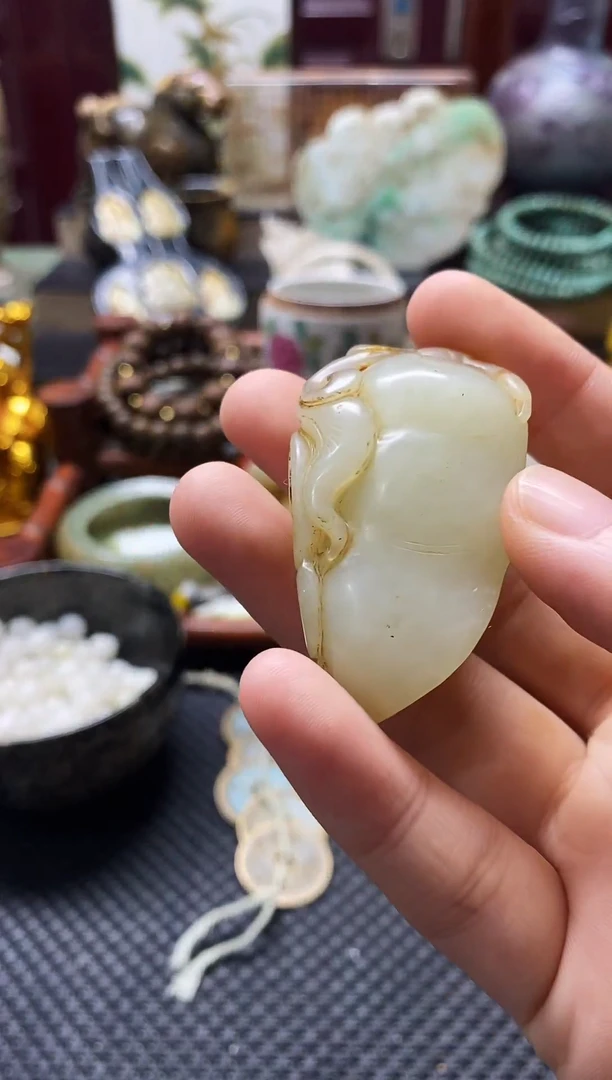 未镶嵌和田玉挂件福豆