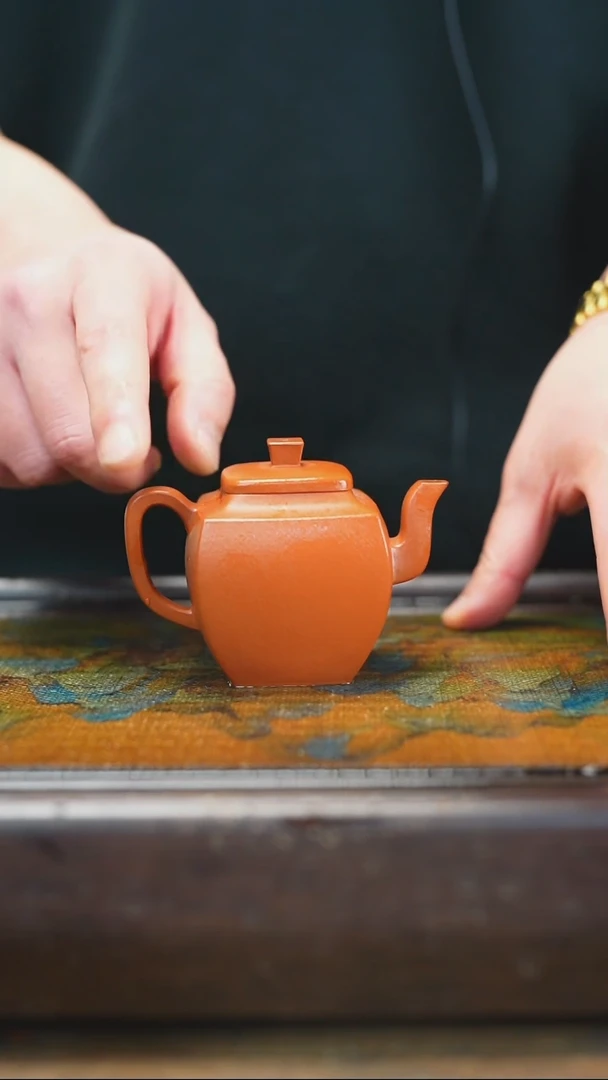 【闪购商品】紫砂茶杯2.23 朱泥 小方器