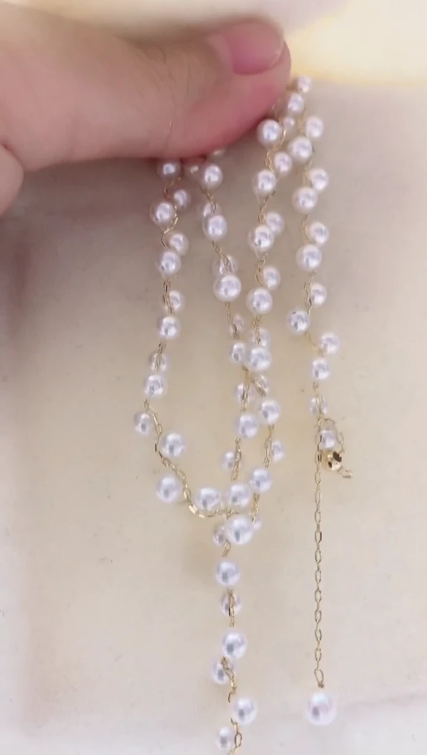 项链银S925镶嵌淡水珍珠淡水珍珠项链