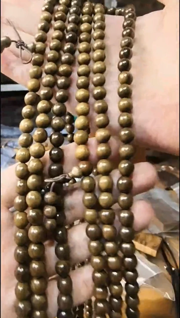 楠木（金丝楠）手串/手链0.8阴沉绿多圈108