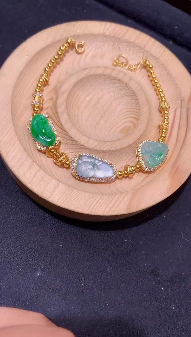 手链翡翠银S925镶嵌手链