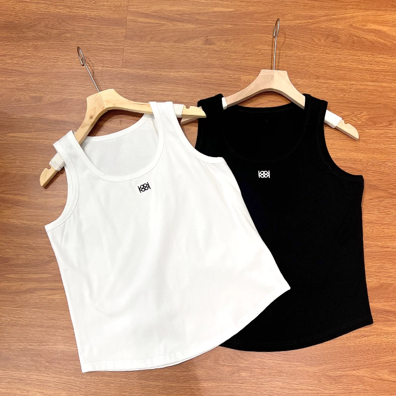 必魅大码刺绣背心2025春夏新款遮肉显瘦工字背吊带无袖上衣202525