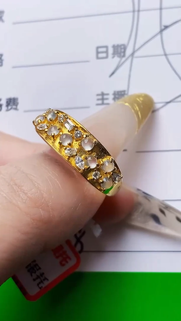 银S925镶嵌戒指翡翠6938