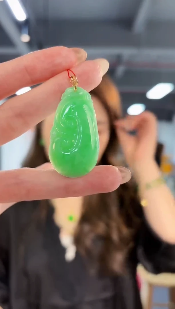 【闪购商品】翡翠颈饰18K金镶嵌缅料A货/支持复检/一件