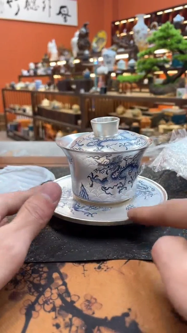 【闪购商品】@@@@@@@@@@@龙腾盛世三才银盖碗