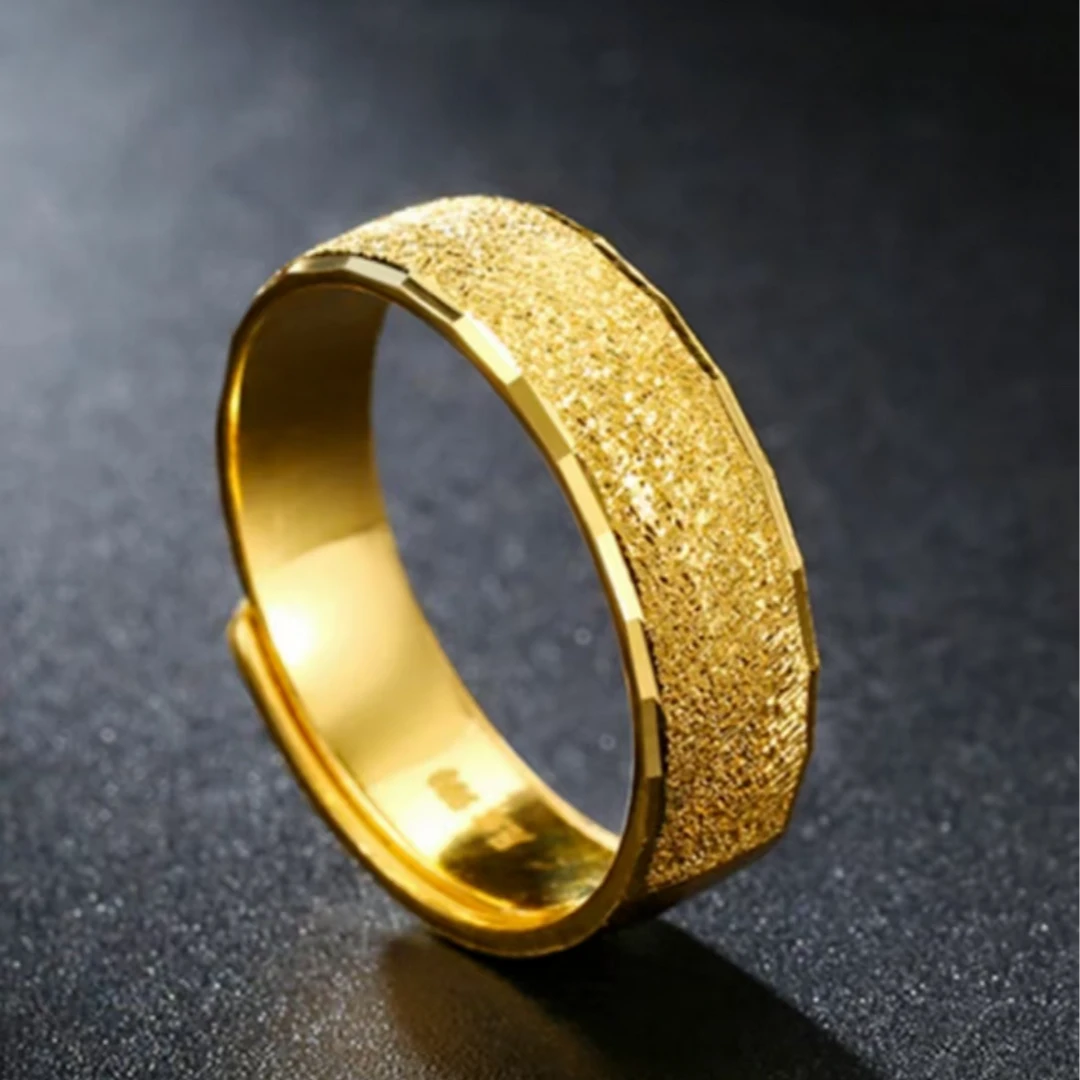 铜合金戒指 男士鎏金岁月开口合金戒指久不掉色