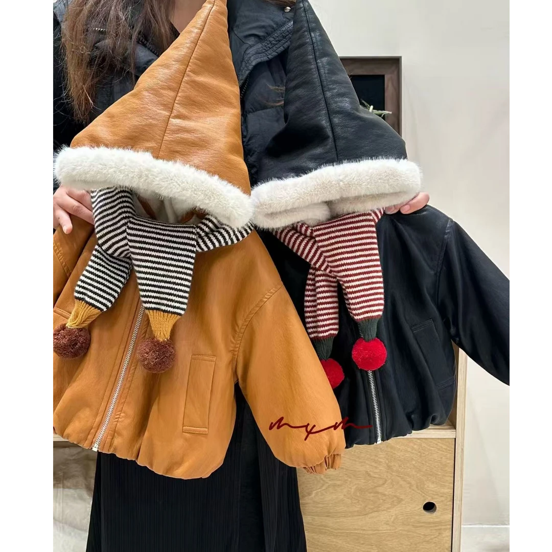 2025秋冬年款女童兔毛超软皮衣