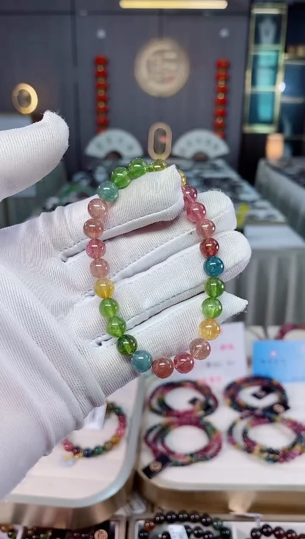 老矿碧玺单圈手串7mm+未镶嵌碧玺（多样性发一条）xion