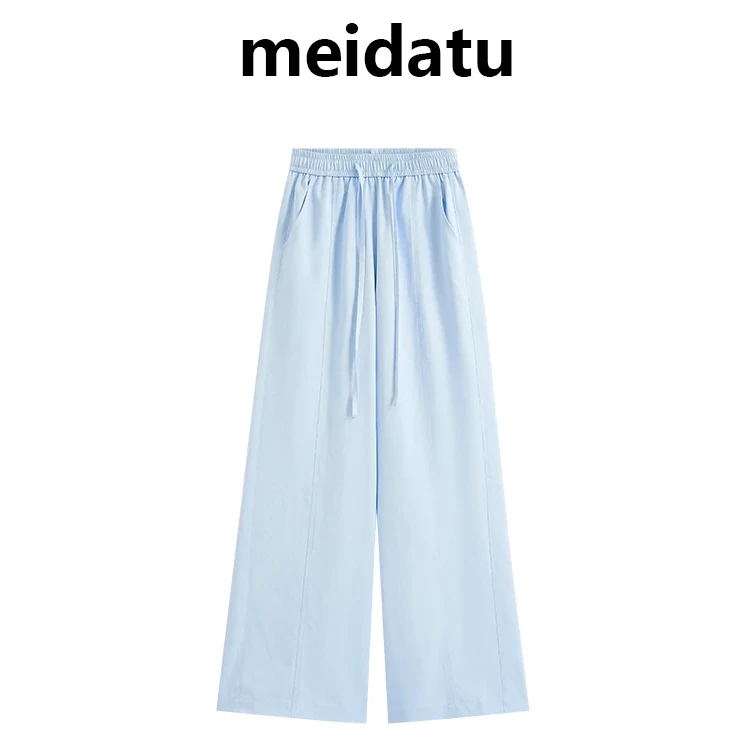 冰丝阔腿裤女春夏薄2025新款高腰休闲运动速干防蚊防晒凉凉冰霜裤