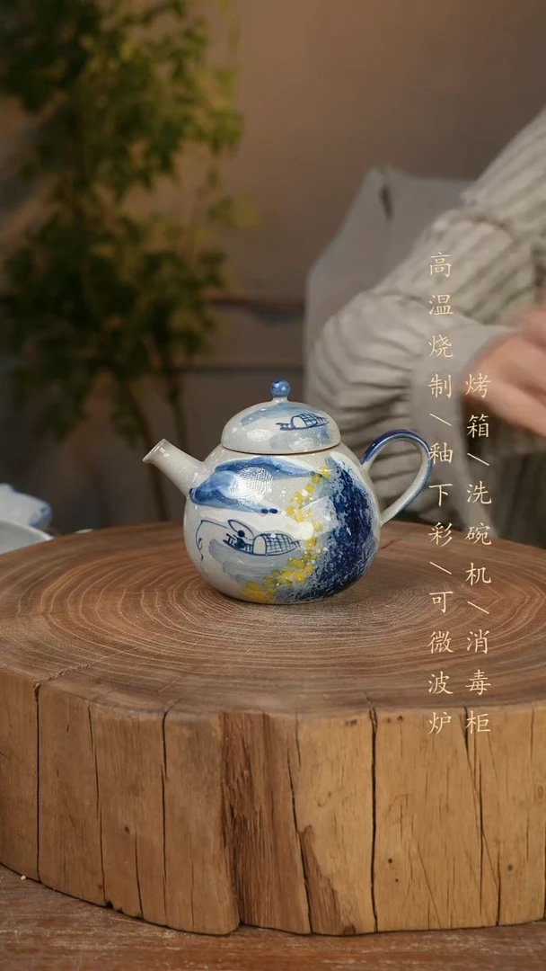 碗瓷景德镇手工手绘高温瓷釉下彩