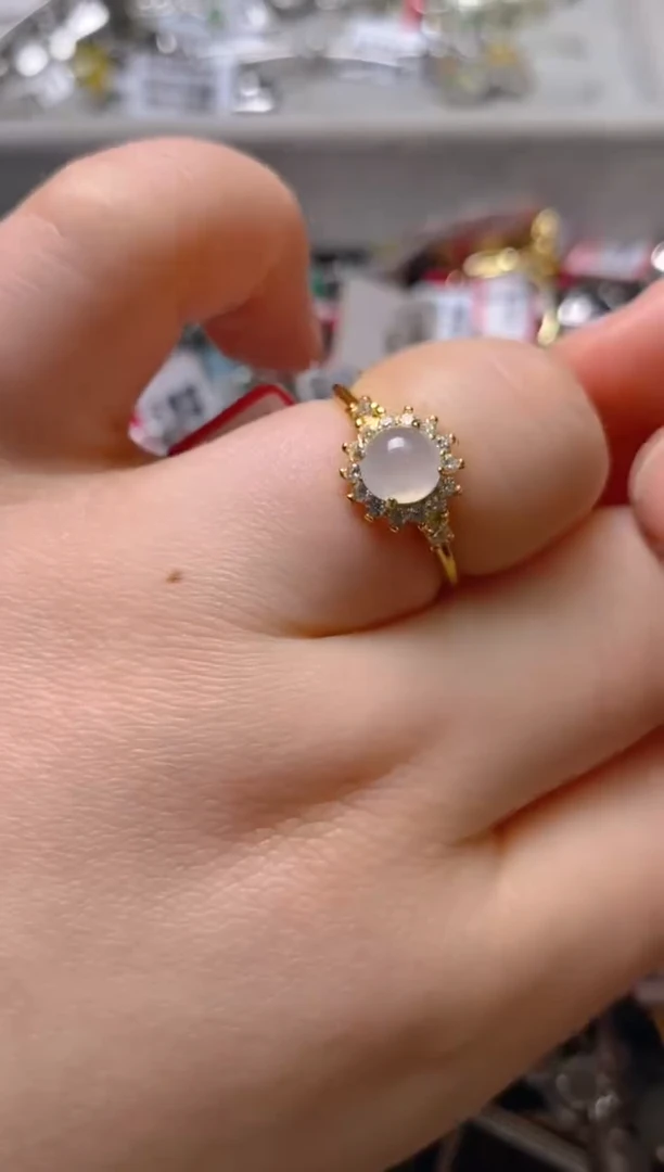 银S925镶嵌戒指翡翠百内无证书