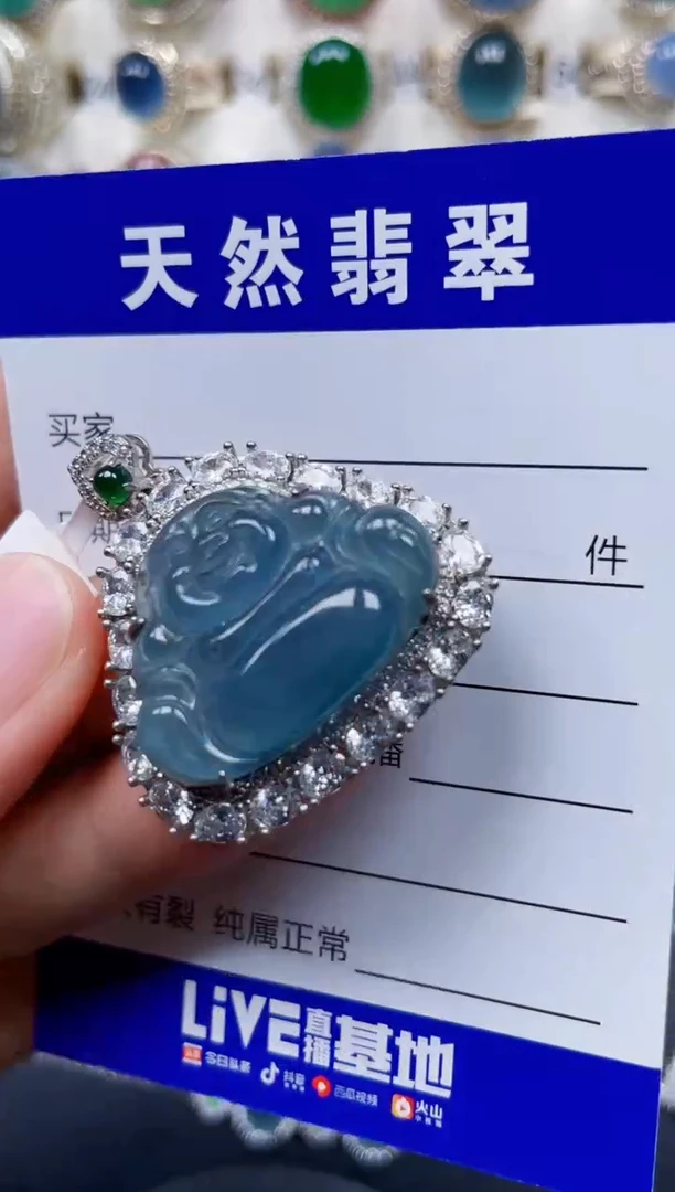 颈饰银S925镶嵌翡翠164