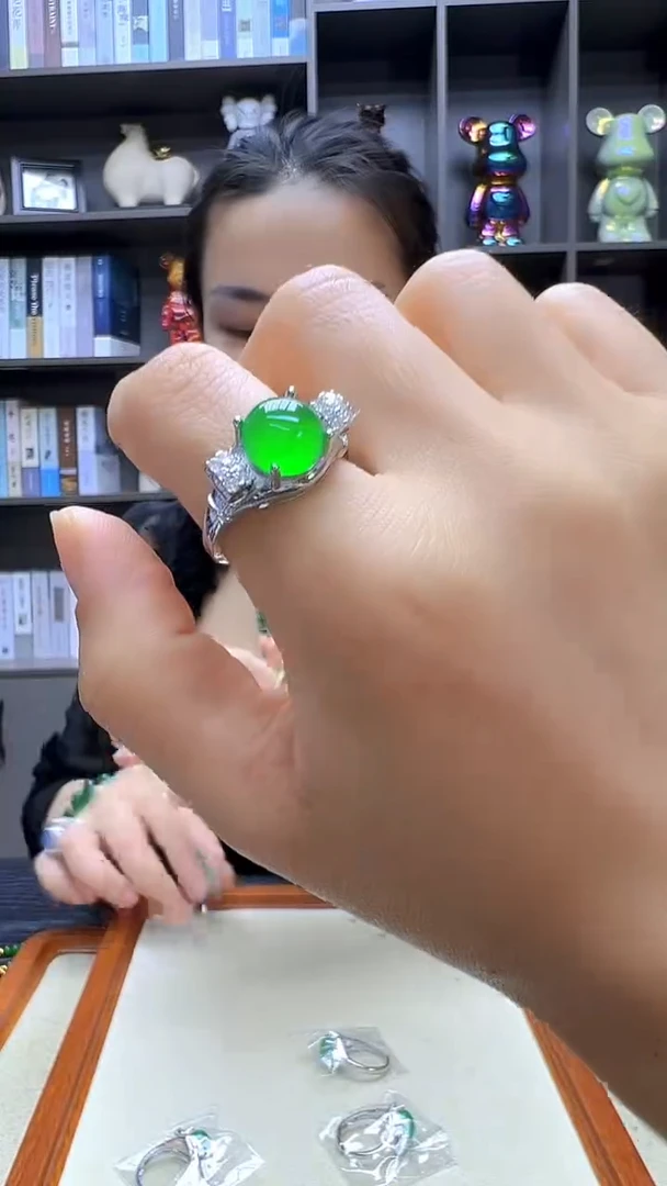 翡翠银S925镶嵌颈饰丹丹diy劲饰