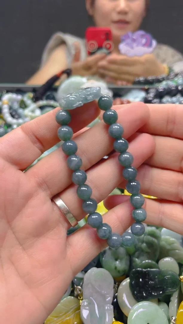 翡翠未镶嵌颈饰7mm/B/翡翠A货，一件也是批发价
