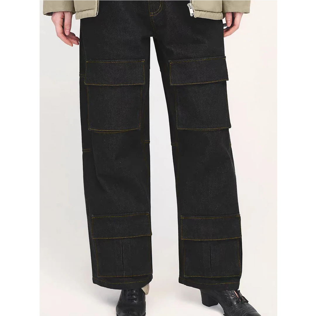 TRINITE 设计师品牌「output」原色多袢工装风格牛仔裤
