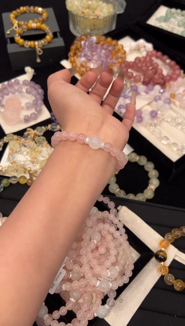 【闪购商品】水晶手链合金粉水晶手链x1328