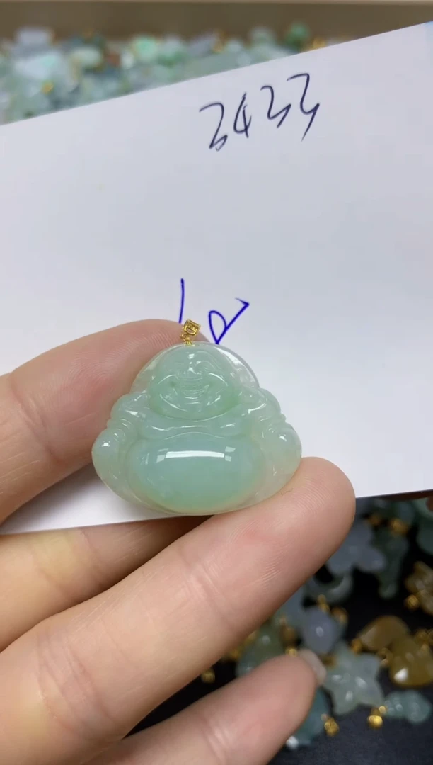 【闪购商品】翡翠挂件18K金镶嵌 天然翡翠A货