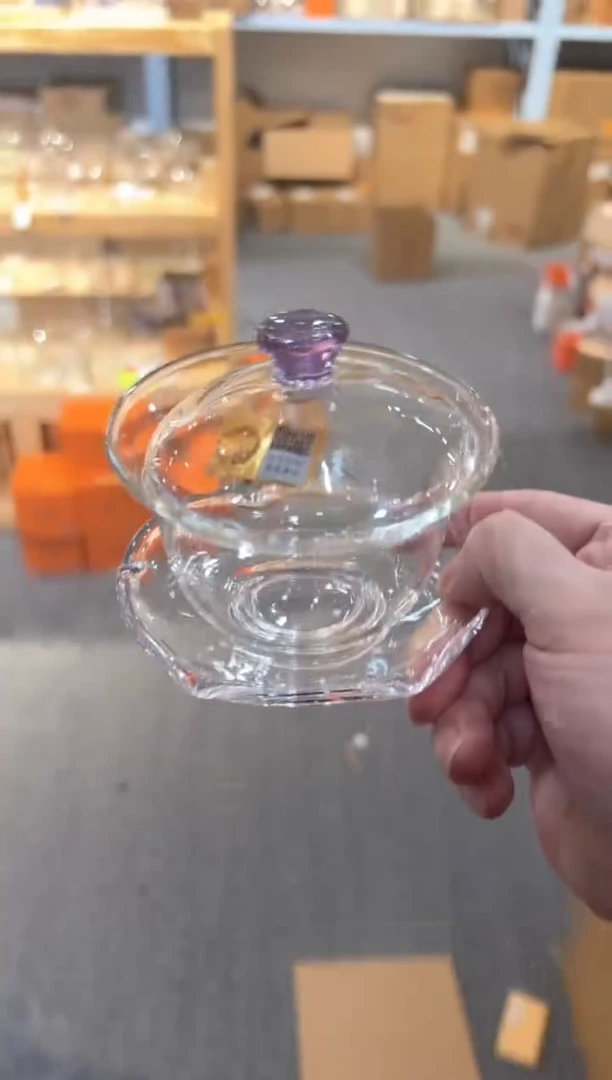 禾器-禅语盖碗-浅紫色