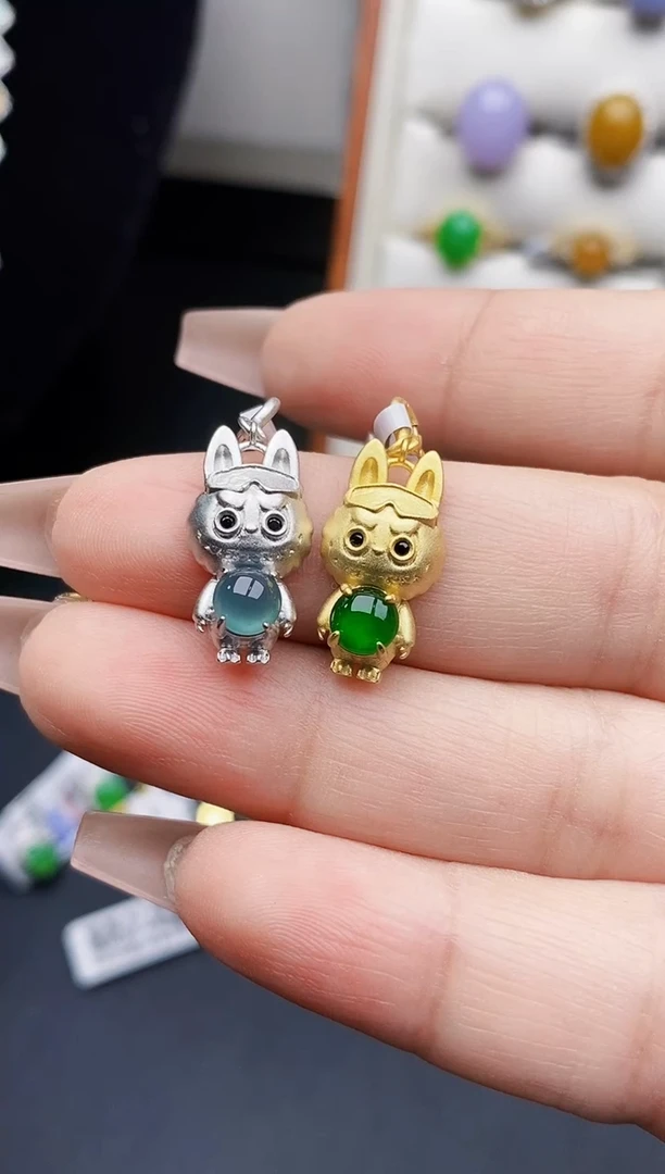 银S925镶嵌戒指翡翠?****熊0215