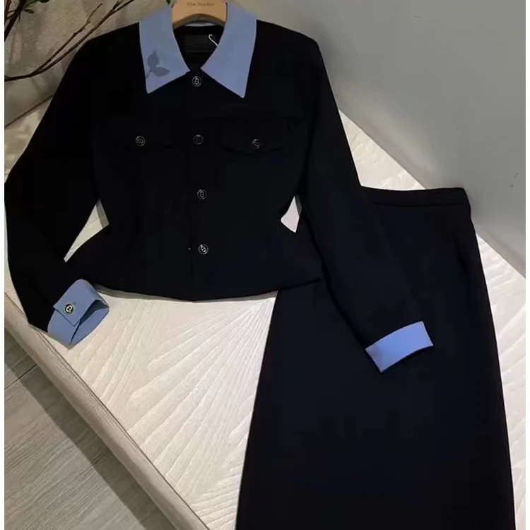 N3690新款女2025秋冬季穿搭一整套春季小香风长裙