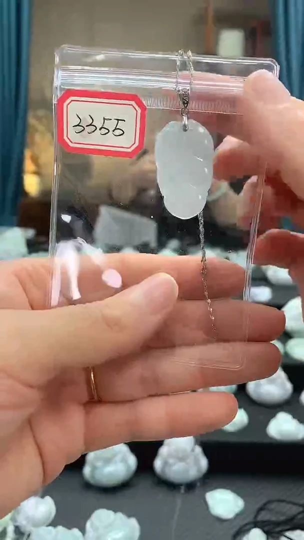 颈饰银S925镶嵌翡翠叶子3355 多样性发一件