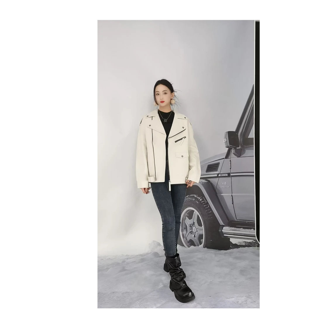 LINCCHIC/金羽杰刺绣工艺PU质地外套S211FU043