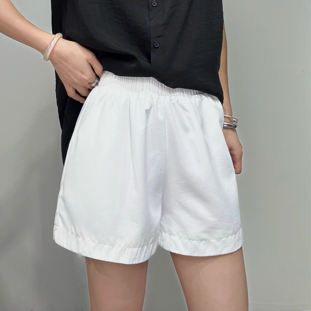 71212#夏季新款a字版短裤女西裤面料宽松百搭松紧腰显瘦大码