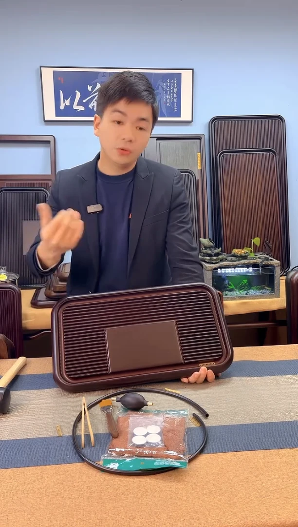 【闪购商品】凌龙红色款式茶盘50*28*4