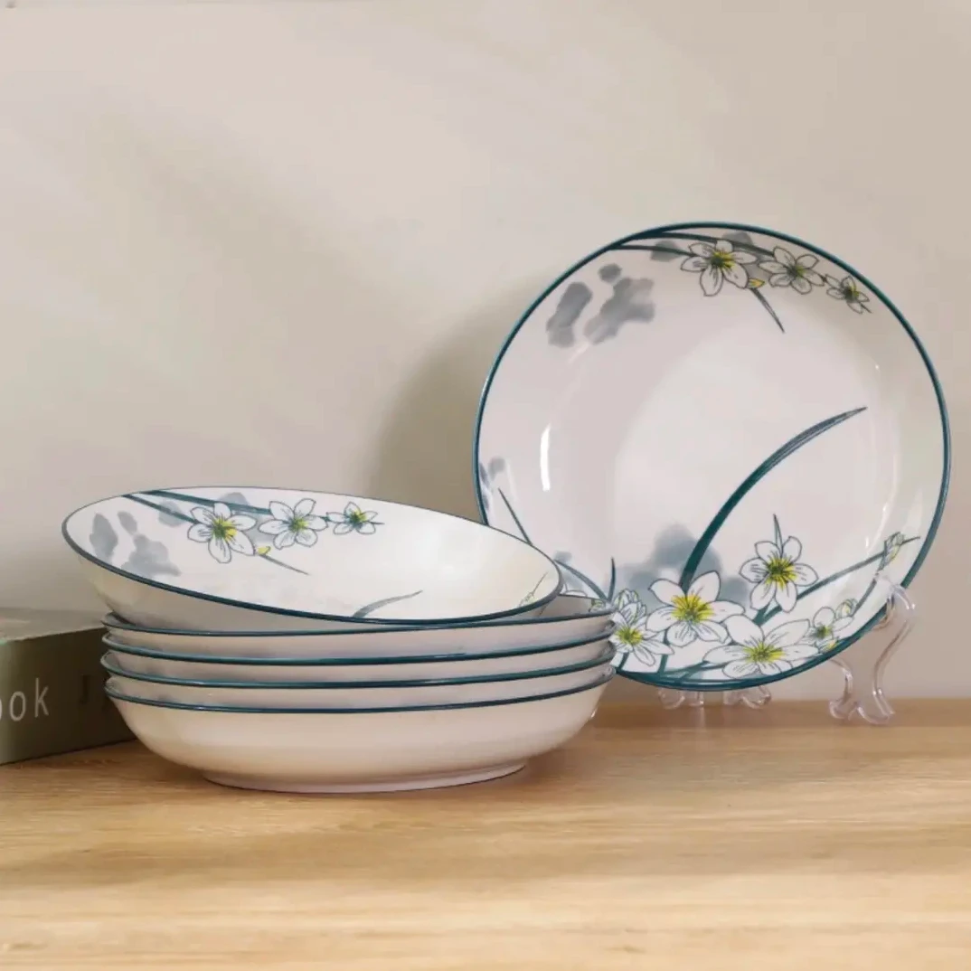 8英寸-水-仙-花-圆-盘-6-个-装-由太阳伞商家赞助