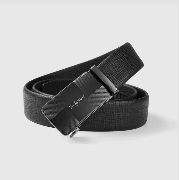 【退货补运费】男士商务百搭牛皮革腰带时尚字母扣头通勤皮带Z1526