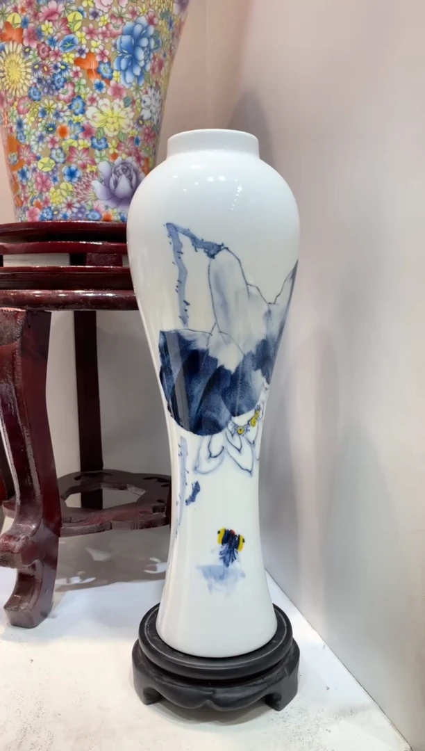 摆件WN问泥景德镇陶瓷花瓶摆件