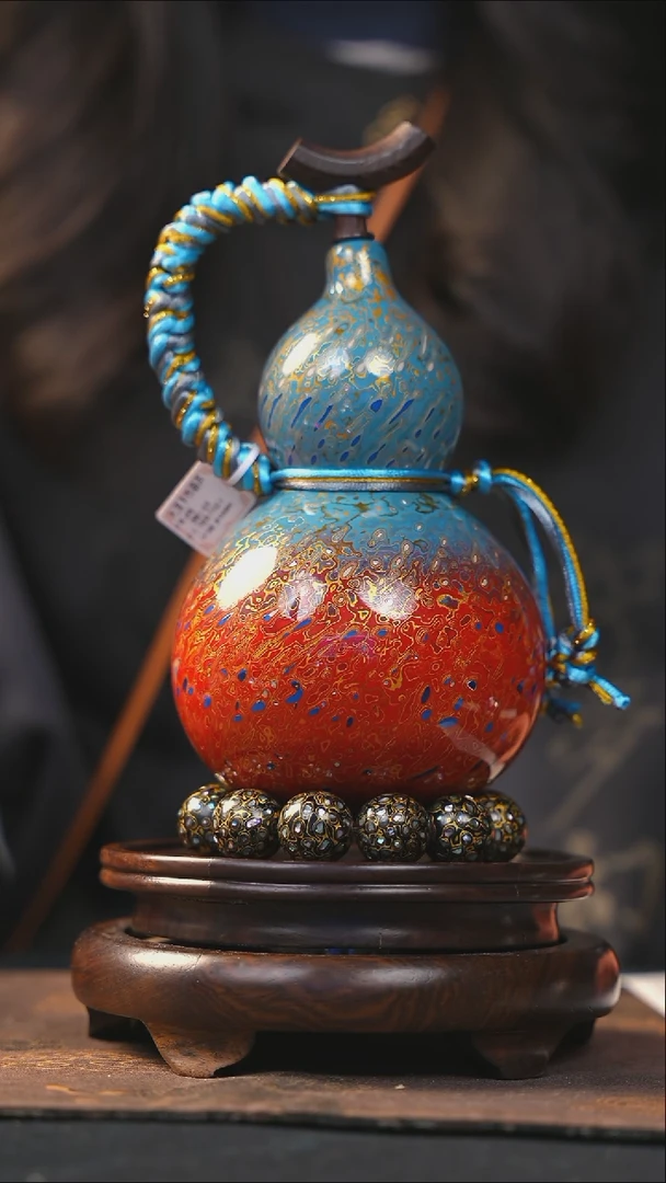 【闪购商品】YO251漆艺酒葫芦不包手串及旋转底座