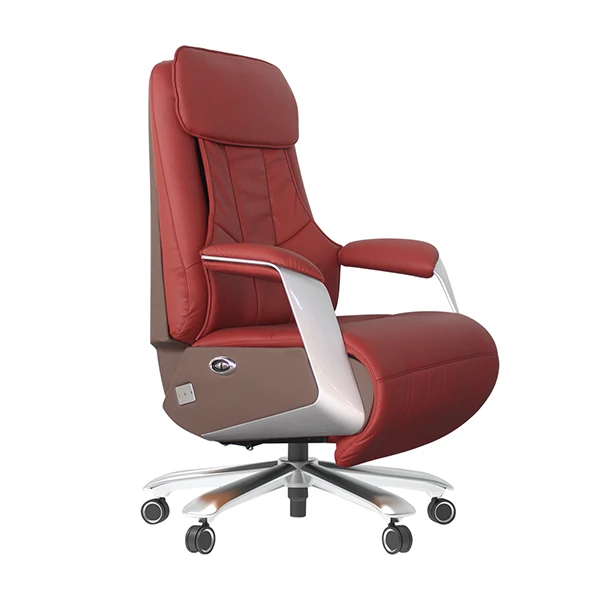 震名家具意大利进口纳帕纹红牛皮超仿真皮电动智能升降加热按摩椅