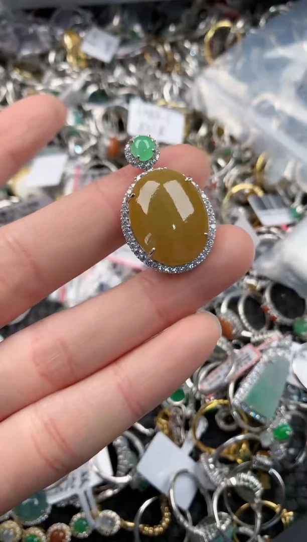 银S925镶嵌戒指翡翠333   7