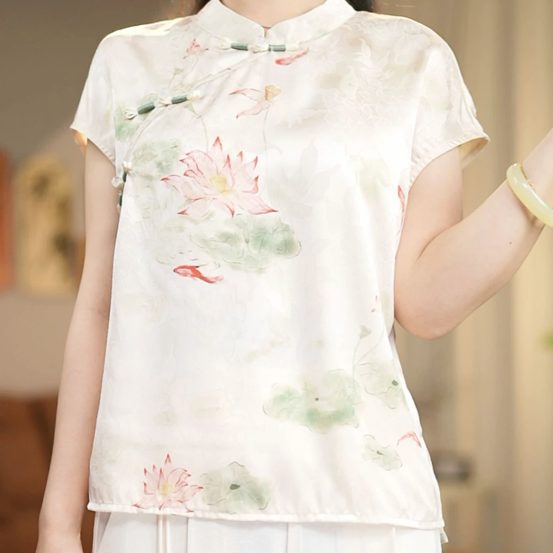 【D1103-出水芙蓉】改良版新中式国风复古修身开衫飞袖上衣-菲哥